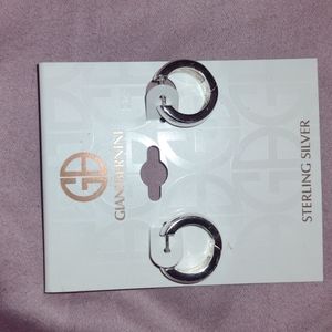 Giani Bernini Sterling silver Hinged small Hoop earrings for pierced ears NWT!